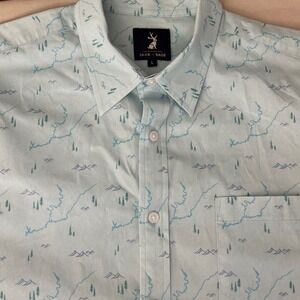 Jack Sage Mens Short Sleeve Button Up Shirt Map Print Size L Gorpcore Outdoors